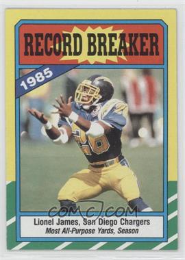 1986 Topps - [Base] #3.2 - Record Breaker - Lionel James (D* on Copyright Line)