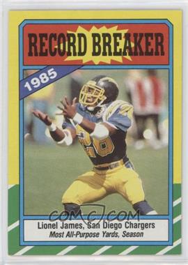 1986 Topps - [Base] #3.2 - Record Breaker - Lionel James (D* on Copyright Line)