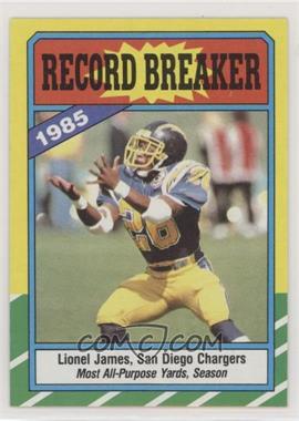 1986 Topps - [Base] #3.2 - Record Breaker - Lionel James (D* on Copyright Line)