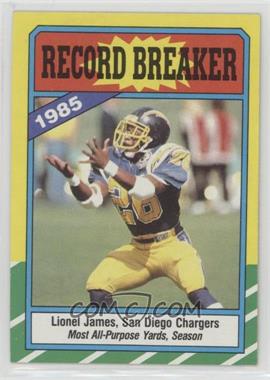 1986 Topps - [Base] #3.2 - Record Breaker - Lionel James (D* on Copyright Line)