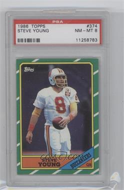 1986 Topps - [Base] #374.1 - Steve Young (C* on Copyright Line) [PSA 8 NM‑MT]