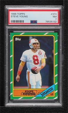 1986 Topps - [Base] #374.2 - Steve Young (D* on Copyright Line) [PSA 7 NM]