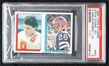 1986 Topps Album Stickers - [Base] #173-23 - Steve Young, Charles Romes [PSA 9 MINT]