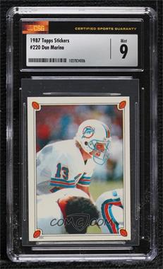 1987 Topps Album Stickers - [Base] #220 - Dan Marino [CSG 9 Mint]