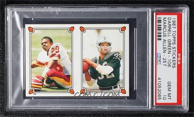 1987 Topps Album Stickers - [Base] #257-106 - Marcus Allen, Darrell Green [PSA 10 GEM MT]