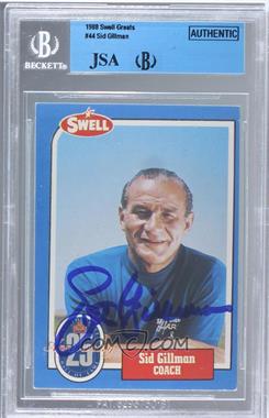 1988 Swell Football Greats Hall of Fame - [Base] #44 - Sid Gillman [JSA Certified Encased by BGS]