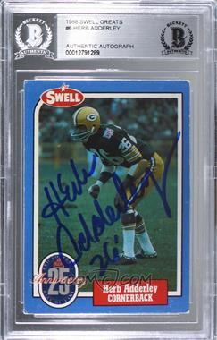 1988 Swell Football Greats Hall of Fame - [Base] #6 - Herb Adderly [BAS Authentic]