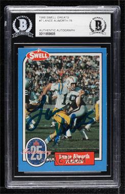 1988 Swell Football Greats Hall of Fame - [Base] #7 - Lance Alworth [BAS BGS Authentic]