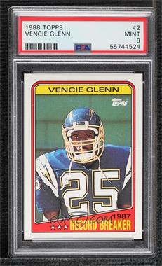 1988 Topps - [Base] #2 - Vencie Glenn [PSA 9 MINT]