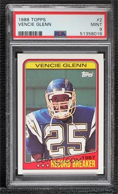 1988 Topps - [Base] #2 - Vencie Glenn [PSA 9 MINT]