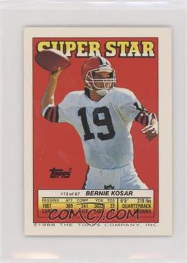 1988 Topps Super Star Sticker Back Cards - [Base] #13.143 - Bernie Kosar (Fredd Young 143, Morten Andersen 144) [EX to NM]