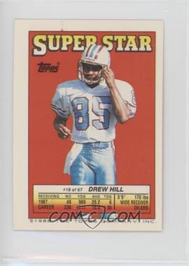 1988 Topps Super Star Sticker Back Cards - [Base] #18.22 - Drew Hill (Ervin Randle 22)
