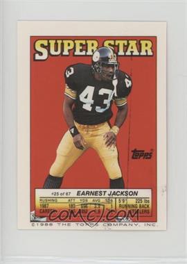 1988 Topps Super Star Sticker Back Cards - [Base] #25.218 - Earnest Jackson (Duane Bickett 218)