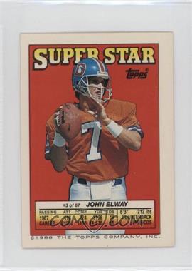 1988 Topps Super Star Sticker Back Cards - [Base] #3.110 - John Elway (Barry Wilburn 110, Elvis Patterson 196)