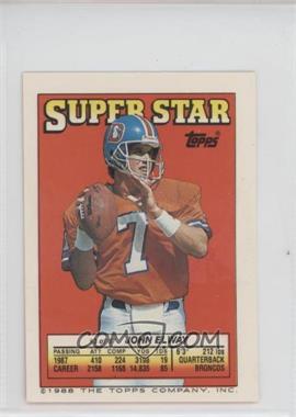 1988 Topps Super Star Sticker Back Cards - [Base] #3.110 - John Elway (Barry Wilburn 110, Elvis Patterson 196)