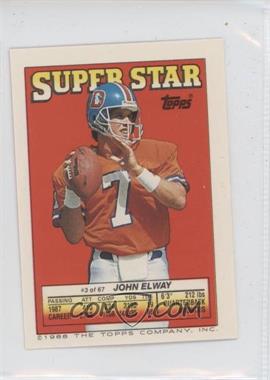 1988 Topps Super Star Sticker Back Cards - [Base] #3.110 - John Elway (Barry Wilburn 110, Elvis Patterson 196)