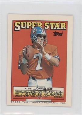 1988 Topps Super Star Sticker Back Cards - [Base] #3.110 - John Elway (Barry Wilburn 110, Elvis Patterson 196)