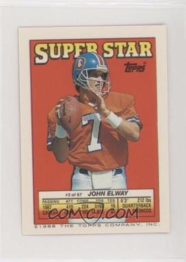 1988 Topps Super Star Sticker Back Cards - [Base] #3.118 - John Elway (Rickey Jackson 118, Chip Banks 195)