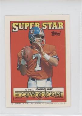 1988 Topps Super Star Sticker Back Cards - [Base] #3.118 - John Elway (Rickey Jackson 118, Chip Banks 195)