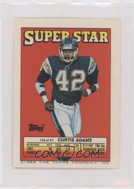 1988 Topps Super Star Sticker Back Cards - [Base] #32.120 - Curtis Adams (Mel Gray 120, Delton Hall 278)