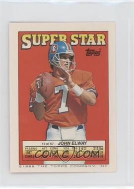 1988 Topps Super Star Sticker Back Cards - [Base] #3.237 - John Elway (Spencer Tillman 237)