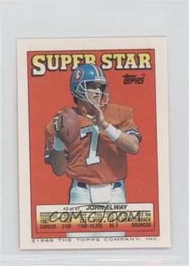 1988 Topps Super Star Sticker Back Cards - [Base] #3.237 - John Elway (Spencer Tillman 237)