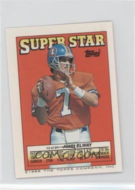 1988 Topps Super Star Sticker Back Cards - [Base] #3.237 - John Elway (Spencer Tillman 237)