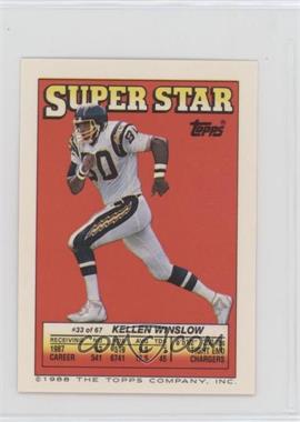 1988 Topps Super Star Sticker Back Cards - [Base] #33.123 - Kellen Winslow (Anthony Carter 123)