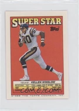1988 Topps Super Star Sticker Back Cards - [Base] #33.33 - Kellen Winslow, Michael Downs (Michael Downs)