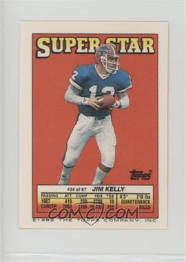 1988 Topps Super Star Sticker Back Cards - [Base] #34.110 - Jim Kelly (Barry Wilburn 110, Elvis Patterson 196)