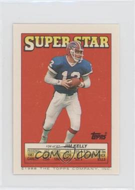 1988 Topps Super Star Sticker Back Cards - [Base] #34.54 - Jim Kelly (Floyd Dixon 54, Stanley Morgan 246)