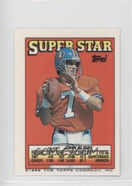 1988 Topps Super Star Sticker Back Cards - [Base] #3.54 - John Elway (Floyd Dixon 54, Stanley Morgan 246)