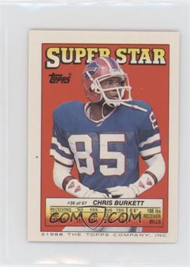1988 Topps Super Star Sticker Back Cards - [Base] #36.175 - Chris Burkett (John Elway 175)