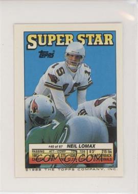1988 Topps Super Star Sticker Back Cards - [Base] #40.110 - Neil Lomax (Barry Wilburn 110, Elvis Patterson 196)