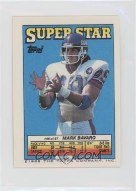 1988 Topps Super Star Sticker Back Cards - [Base] #46.254 - Mark Bavaro (Fred Marion 254)
