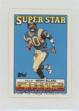 1988 Topps Super Star Sticker Back Cards - [Base] #48.238 - Henry Ellard (Al Smith 238)