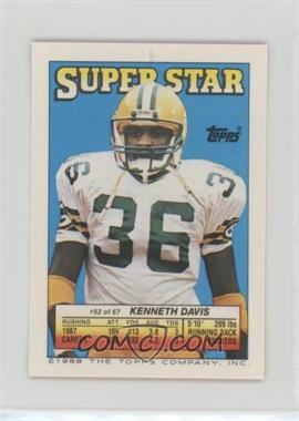 1988 Topps Super Star Sticker Back Cards - [Base] #52.64 - Kenneth Davis (Joe Montana 64, Clay Matthews 190)