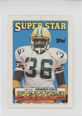 1988 Topps Super Star Sticker Back Cards - [Base] #52.64 - Kenneth Davis (Joe Montana 64, Clay Matthews 190)