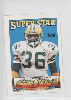 1988 Topps Super Star Sticker Back Cards - [Base] #52.64 - Kenneth Davis (Joe Montana 64, Clay Matthews 190)