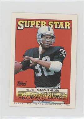 1988 Topps Super Star Sticker Back Cards - [Base] #54.32 - Marcus Allen (J.T. Smith 32)