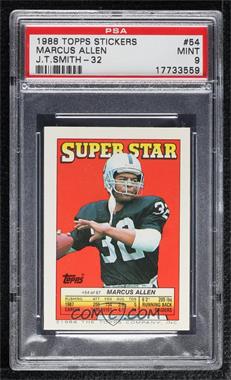 1988 Topps Super Star Sticker Back Cards - [Base] #54.32 - Marcus Allen (J.T. Smith 32) [PSA 9 MINT]