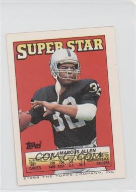 1988 Topps Super Star Sticker Back Cards - [Base] #54.45 - Marcus Allen (Mike Quick 45, Stephen Starring 245)