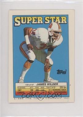 1988 Topps Super Star Sticker Back Cards - [Base] #59.121 - James Wilder (Bobby Hebert 121, Barry Krauss 215)