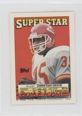 1988 Topps Super Star Sticker Back Cards - [Base] #61.123 - Christian Okoye (Anthony Carter 123)