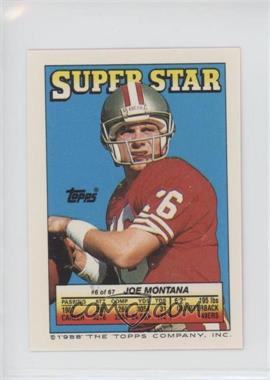 1988 Topps Super Star Sticker Back Cards - [Base] #6.184 - Joe Montana (Bernie Kosar 184)