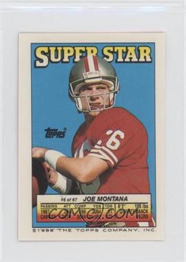 1988 Topps Super Star Sticker Back Cards - [Base] #6.184 - Joe Montana (Bernie Kosar 184)