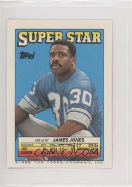 1988 Topps Super Star Sticker Back Cards - [Base] #63.262 - James Jones (Bo Jackson 262)
