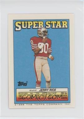1988 Topps Super Star Sticker Back Cards - [Base] #8.31 - Jerry Rice (Roy Green 31, Stanford Jennings 157)