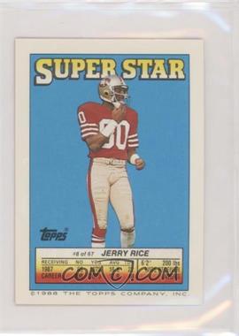 1988 Topps Super Star Sticker Back Cards - [Base] #8.96 - Jerry Rice (Charles White 96)