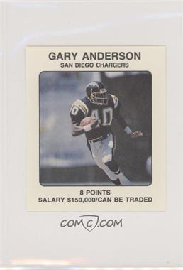 1989 NFL Franchise Game Player Cards - Board Game [Base] #_GAAN.1 - Gary Anderson (Running Back)